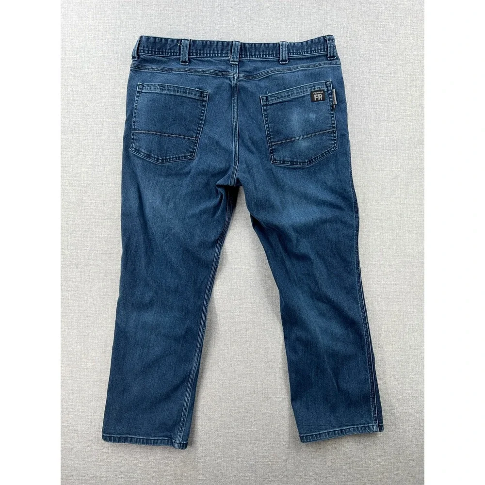 Wolverine FR Flame Resistant Work Jeans Men 40x30 (fits 38x28) Blue CAT2 Utility
